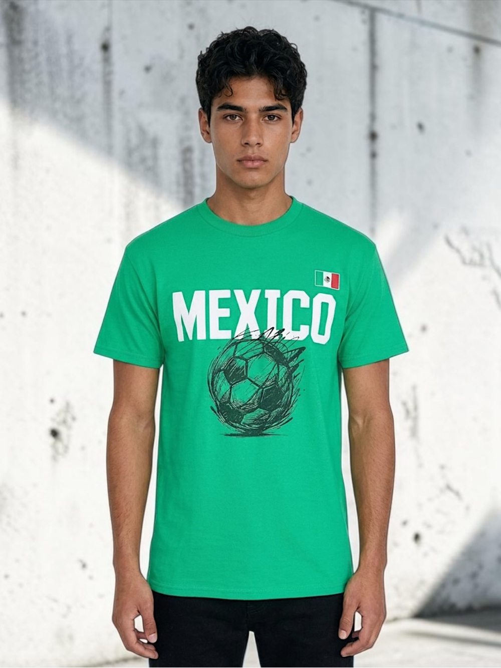 Gildan Men’s Mexico Soccer Fan Green Short Sleeve Graphic T- Shirt Sz Large